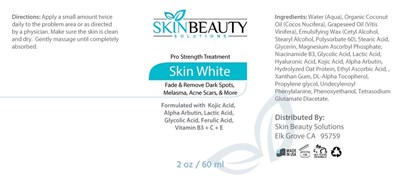 Content of labeling 2oz 60 ml - Skin White Pro Strength Kojic and Hyaluronic Skin Lightening Serum  2oz